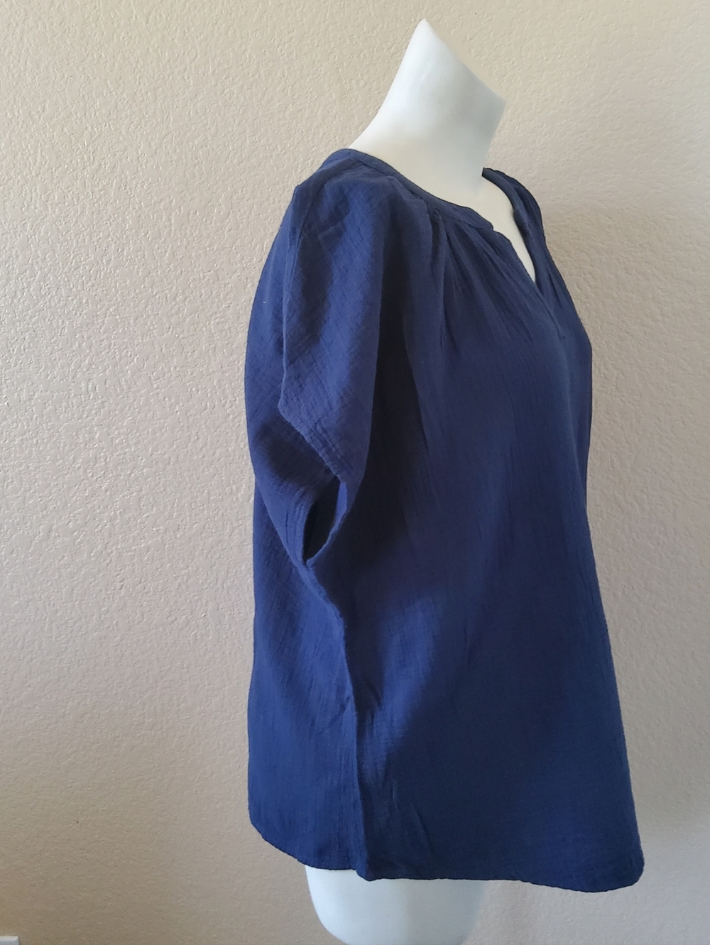 NWT Market & Spruce Navy Blue Cotton Gauze Top XXL - Picture 4 of 8
